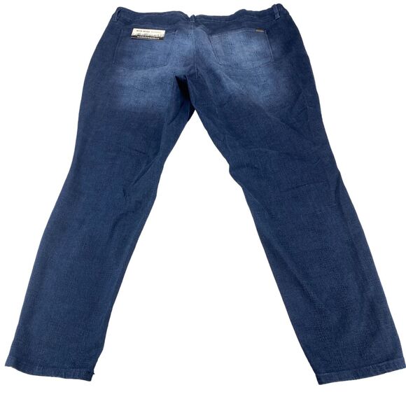 Royalty Skinny Jeans Women's Size 22W Dark Blue Leopard Print Cotton Mid Rise - Picture 2 of 14